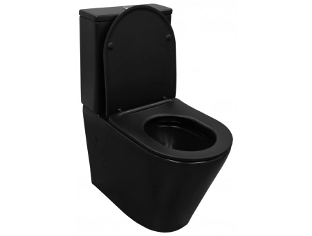 Унитаз-компакт Azario Black Queen AZ-8380 605х370х800 матовый черный, безободковый - фото 7