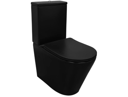 Унитаз-компакт Azario Black Queen AZ-8380 605х370х800 матовый черный, безободковый