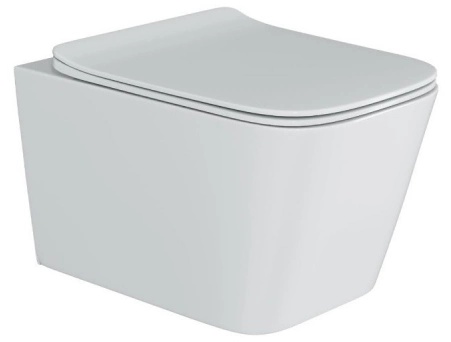Унитаз подвесной Sole Cube Pro безободковый, сиденье тонкое с микролифтом - фото 3