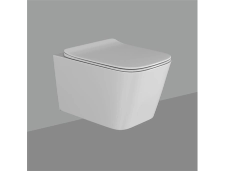 Унитаз подвесной Sole Cube Pro безободковый, сиденье тонкое с микролифтом - фото 2