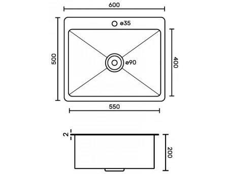 Кухонная мойка GFfrank 60502G 60x50 графит (с сифоном) - фото 5
