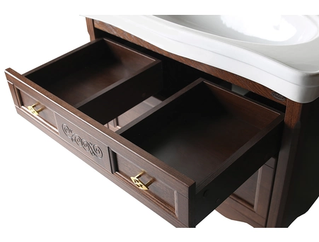 Комплект мебели для ванной ASB-Woodline Модерн 85 антикварный орех (тумба с раковиной, зеркало) - фото 10