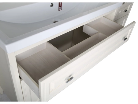 Комплект мебели для ванной ASB-Woodline Монте 100 благородный бежевый (тумба с раковиной, зеркало) - фото 11