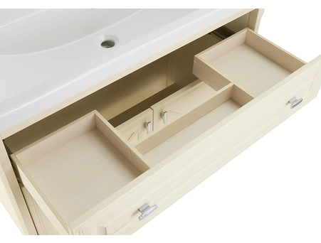 Комплект мебели для ванной ASB-Woodline Монте 100 благородный бежевый (тумба с раковиной, зеркало) - фото 17