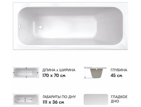 Акриловая ванна Triton Pro Ника 170x70 (с каркасом, экраном) Щ0000062041 - фото 12