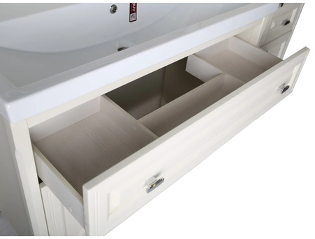 Комплект мебели для ванной ASB-Woodline Кастелло 100 благородный бежевый (тумба с раковиной, зеркало) - фото 9