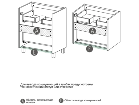 Тумба с раковиной Aura Лаура 80-2 напольная, матовая белая - фото 17