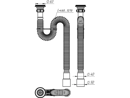 Гофросифон Aquant F213-55-MR 1 1/4