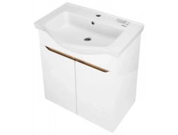 Тумба с раковиной Aqua Nero Келли 65Н белый глянец (Edra Classic 65)