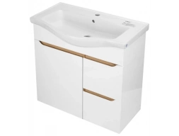 Тумба с раковиной Aqua Nero Келли 75Н белый глянец (Edra Classic 75)