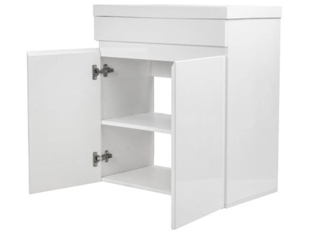 Тумба с раковиной Aqua Nero Сабина 70Н Slim напольная, белый глянец - фото 4