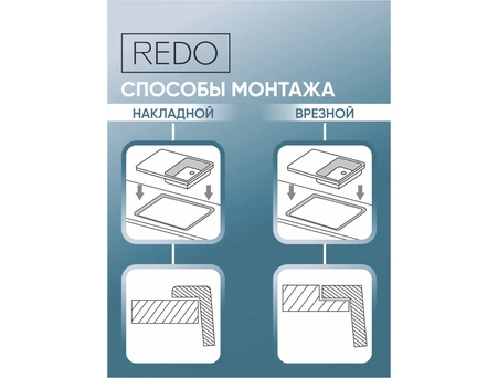 Кухонная мойка Redo Franco Black 60x50x22 (с сифоном, раздвижной корзиной, дозатором) RD-HC-6050B - фото 6