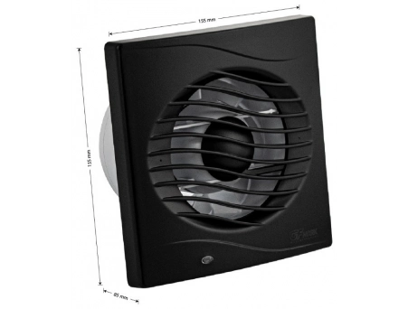 Вытяжной вентилятор GFmark 50012 квадратный, черный Ø100 мм 34 дБ (с обратным клапаном) - фото 5