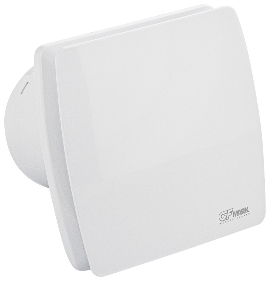 Вытяжной вентилятор GFmark 50042 квадратный, белый Ø100 мм 34 дБ (с обратным клапаном, таймером и датчиком движения)