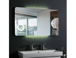 Зеркало Gair Voll 120x70 (LED) с увеличительным стеклом и часами