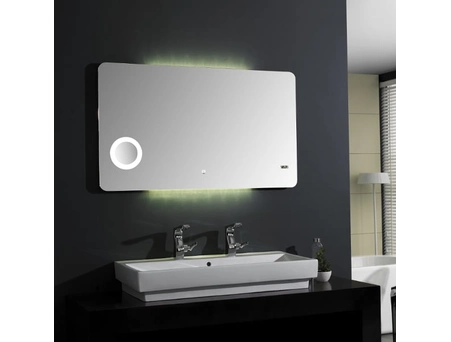 Зеркало Gair Voll 120x70 (LED) сенсорное, с увеличительным стеклом и часами - фото 2