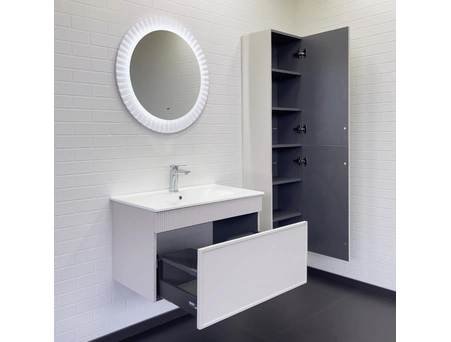Тумба с раковиной Comforty Мадрид 80 подвесная, серый шелк (Comforty 80E) 00-00018685CF - фото 3