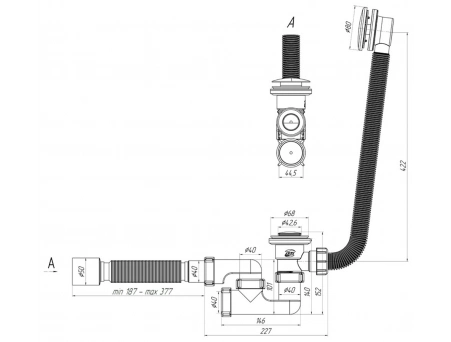 Сифон для ванны АНИ пласт EC255 1 1/2