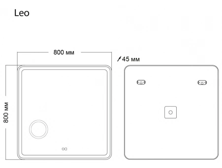 Зеркало Grossman Leo 80x80 (LED) с увеличительным стеклом и подогревом 168080 - фото 5