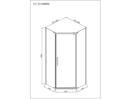 Душевой уголок Loranto Neo CS-22108 90x90x195 с хромированным профилем, прозрачным стеклом - фото 3