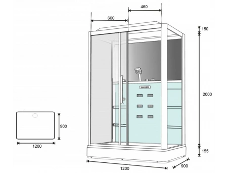Душевая кабина Loranto Selak CS 127-3A L 120x90 с низким поддоном, прозрачным стеклом CS00035775 - фото 3
