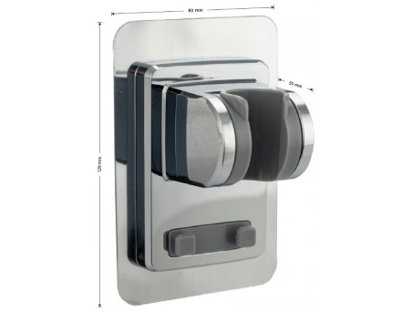Кронштейн для душевой лейки GFmark 1018 с крючками, хромированный (без сверления) - фото 3