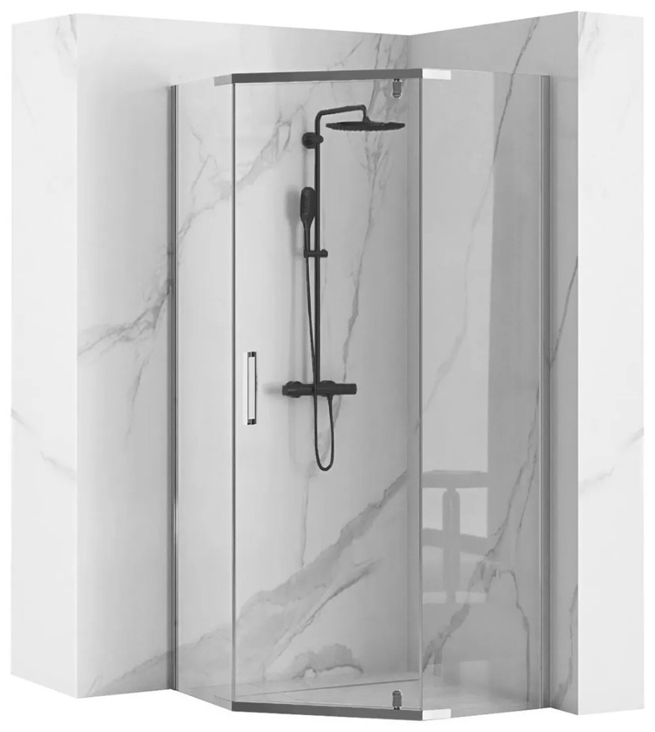 Душевой уголок Loranto Neo CS-22108-100 100x100 с хромированным профилем, прозрачным стеклом