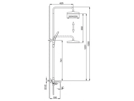 Душевая стойка со смесителем Frap F2484-9 оружейная сталь H84-9 - фото 46