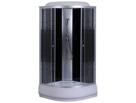Душевая кабина Loranto CS-6690-25K 90x90 со средним поддоном, стекло прозрачное с рисунком