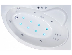 Ванна акриловая Royal Bath Alpine de Luxe 170x100 правая, с гидромассажем