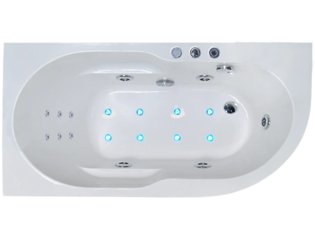 Акриловая ванна Royal Bath Azur de Luxe 170x80 левая (с гидромассажем) 1219-01