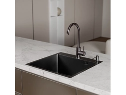 Мойка кухонная РМС MR-5050BL 50x50 графит (корзина раздвижная, дозатор, сифон)