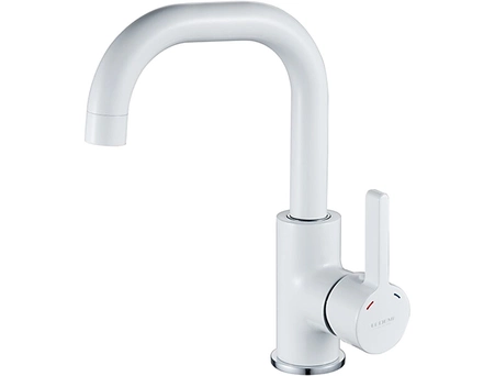 Смеситель для раковины Ledeme L1099W белый, поворотный
