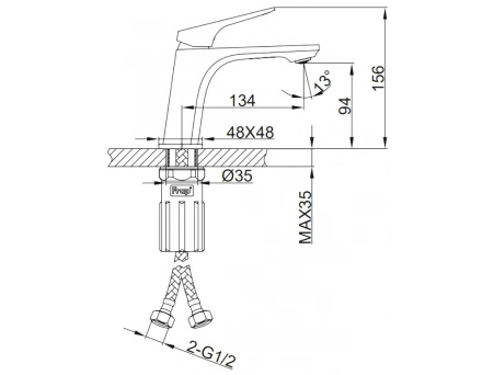 Смеситель для раковины Frap F1087-6 матовый черный H87 - фото 20