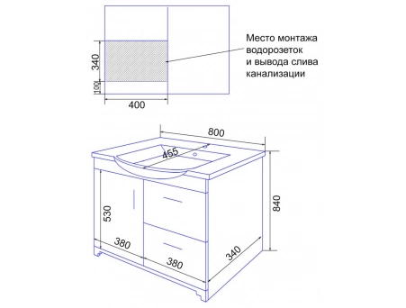 Тумба с раковиной Loranto Janet 80 ольха, напольная CS00089897 - фото 9
