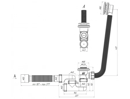 Слив-перелив для ванны АНИ пласт EC255S 1 1/2