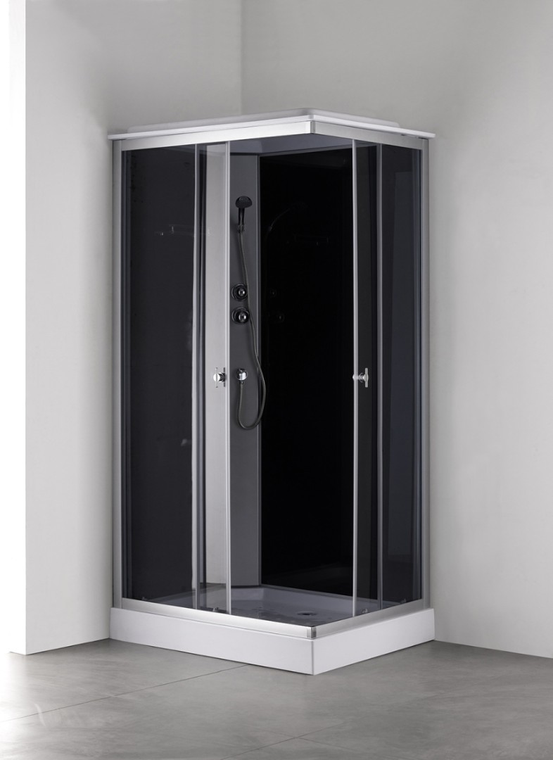 Душевая кабина Loranto CS-5180-13L G 100x80 левая, низкий поддон, тонированное стекло