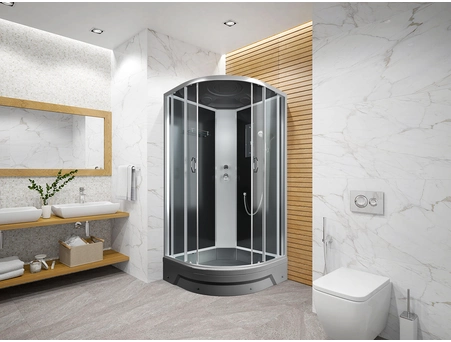 Душевая кабина Erlit ER 350926-C2-RUS Gray 90x90 со средним поддоном, тонированным стеклом - фото 2