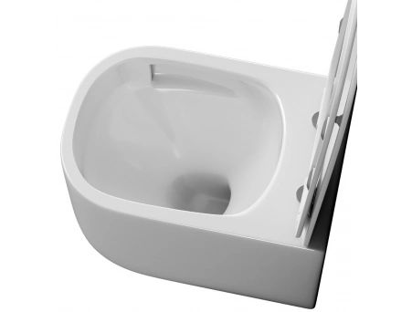 Унитаз подвесной Grossman Thin Rim GR-5605SQ торнадо, безободковый 520х374х355 - фото 9
