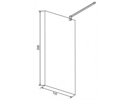 Душевая перегородка Loranto Walk-in 110x200 с хромированным профилем, прозрачным стеклом CS-L1020 110 - фото 3