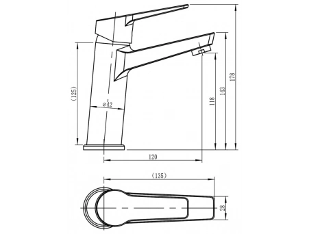 Смеситель для раковины Loranto Inessa хромированный LR10287000 - фото 3