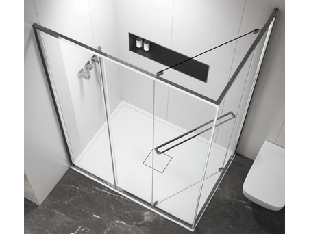 Душевой уголок Azario Monako 90x90 с хромированным профилем, прозрачным стеклом AZ-L47-90-CH-CL - фото 3