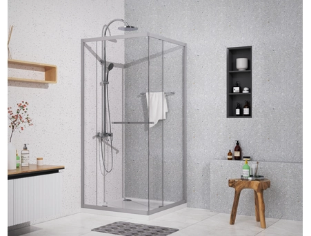 Душевой уголок Azario Monako 90x90 с хромированным профилем, прозрачным стеклом AZ-L47-90-CH-CL - фото 2