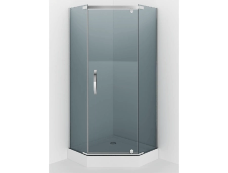 Душевой уголок Alex Baitler AB25100S2 100x100 с хромированным профилем, тонированным стеклом - фото 3