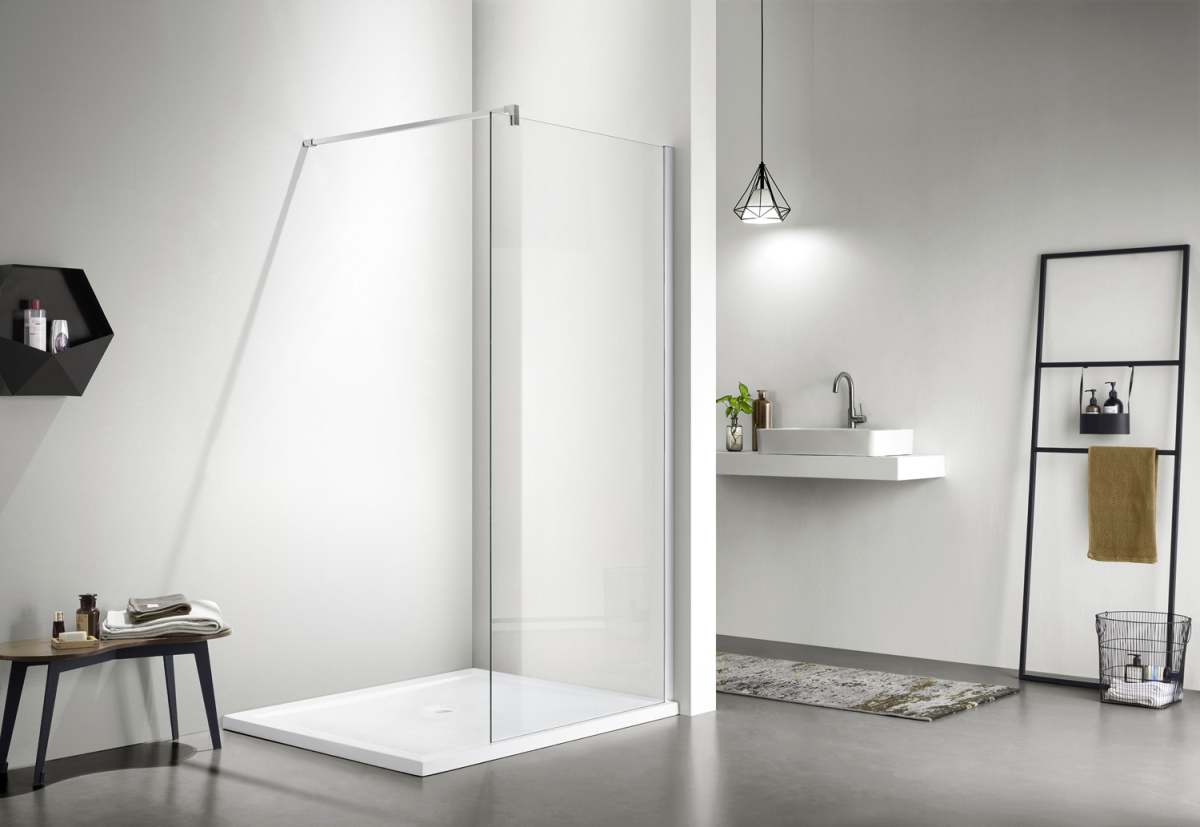 Душевая перегородка Azario Chicago Walk-in 100х195 с хромированным профилем, прозрачным стеклом AZ-NAR6310 1000