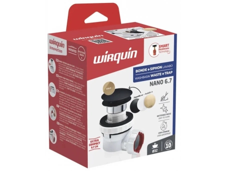 Сифон для раковины Wirquin Nano 6.7 матовое золото, выход Ø32 мм (с сухим затвором) 30724955 - фото 7