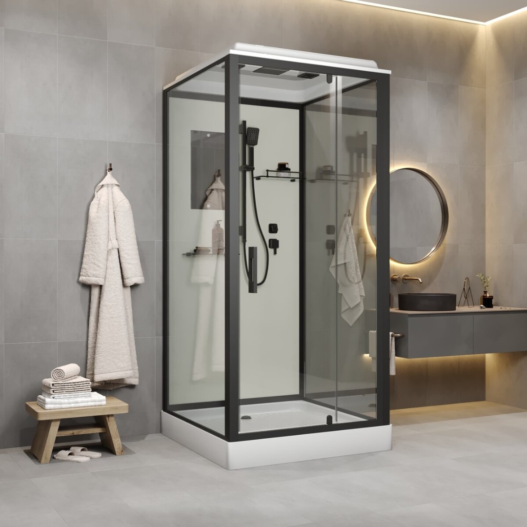 Душевая кабина Niagara Standart ST90/15QBL 90x90 с низким поддоном, прозрачным стеклом