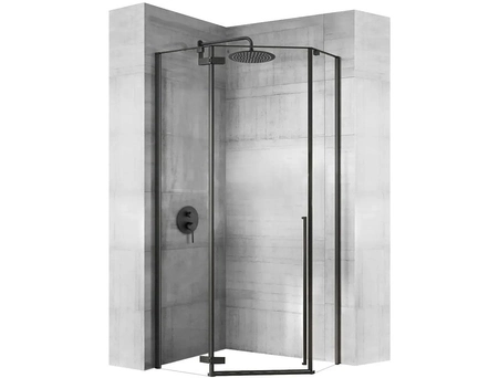Душевой уголок Loranto Neo CS-22107B 90x90 с черным профилем, прозрачным стеклом