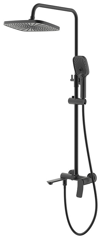 Душевая стойка со смесителем Azario Escaro черный AZ-K2374B