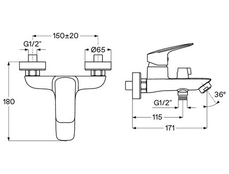 Смеситель для ванны Santek Таос хромированный WH5A10009C001 - фото 8
